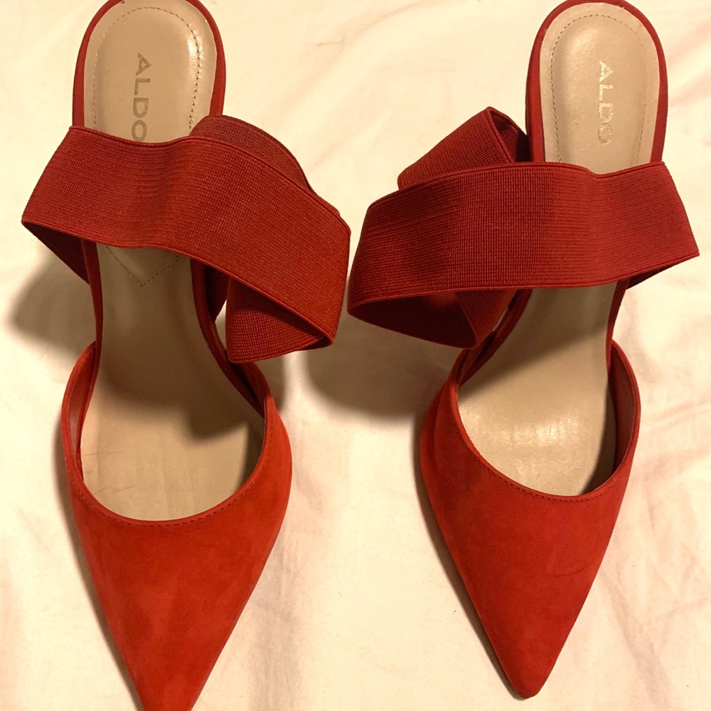 Aldo Red Strap Pump Heels